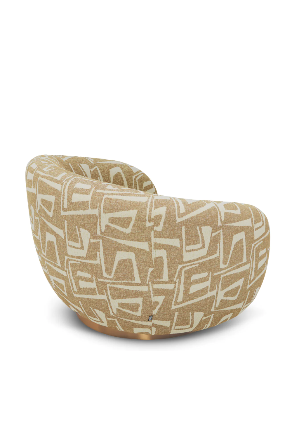 Brass Base Curved Swivel Chair | Eichholtz Brice | Oroa.com