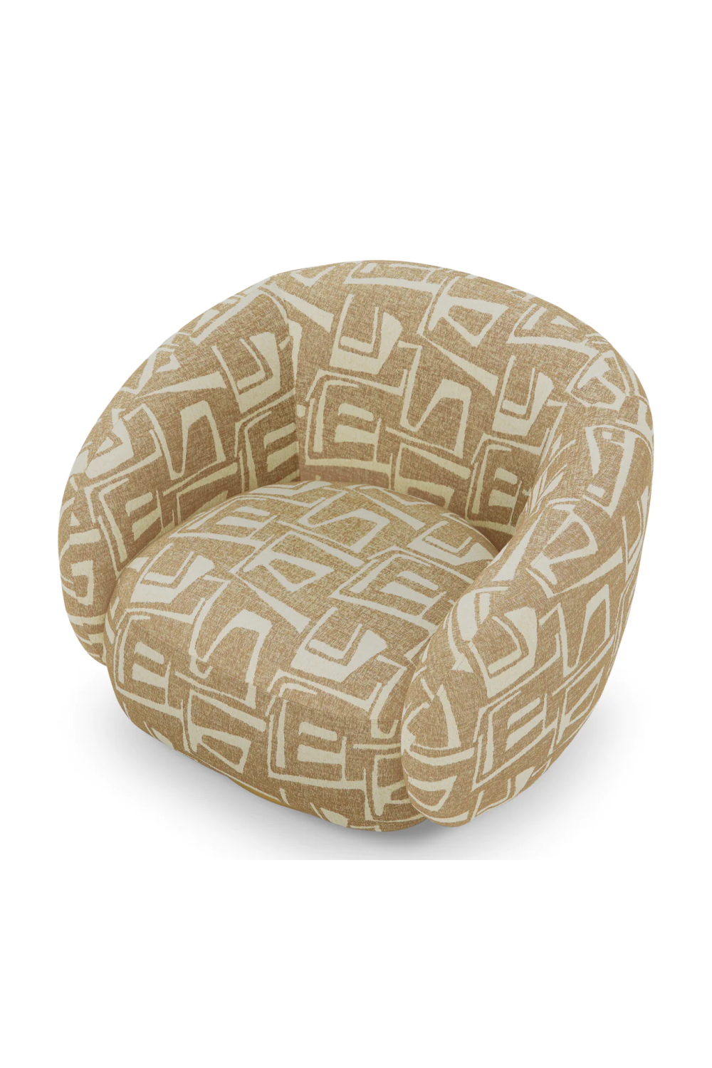 Brass Base Curved Swivel Chair | Eichholtz Brice | Oroa.com