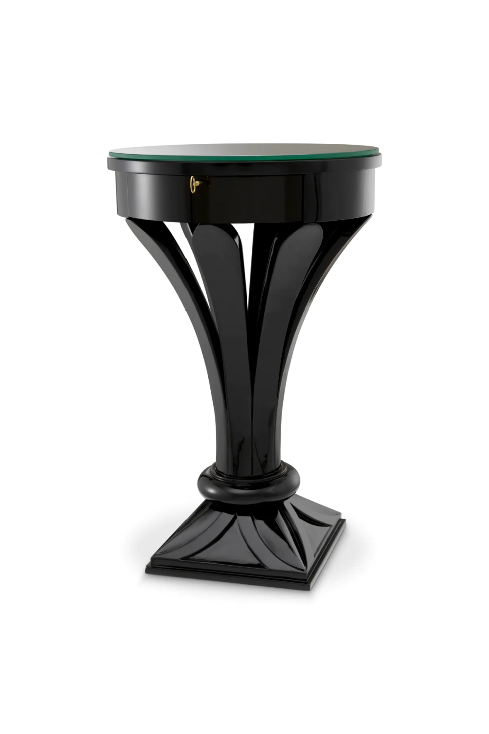 Black Round Glass Side Table | Met x Eichholtz Aswan | Oroatrade.com