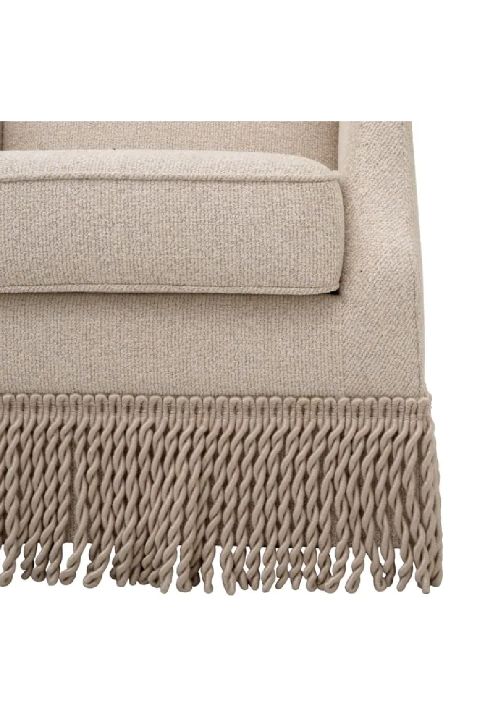 Beige Twisted Fringe Swivel Chair | Met x Eichholtz Madison