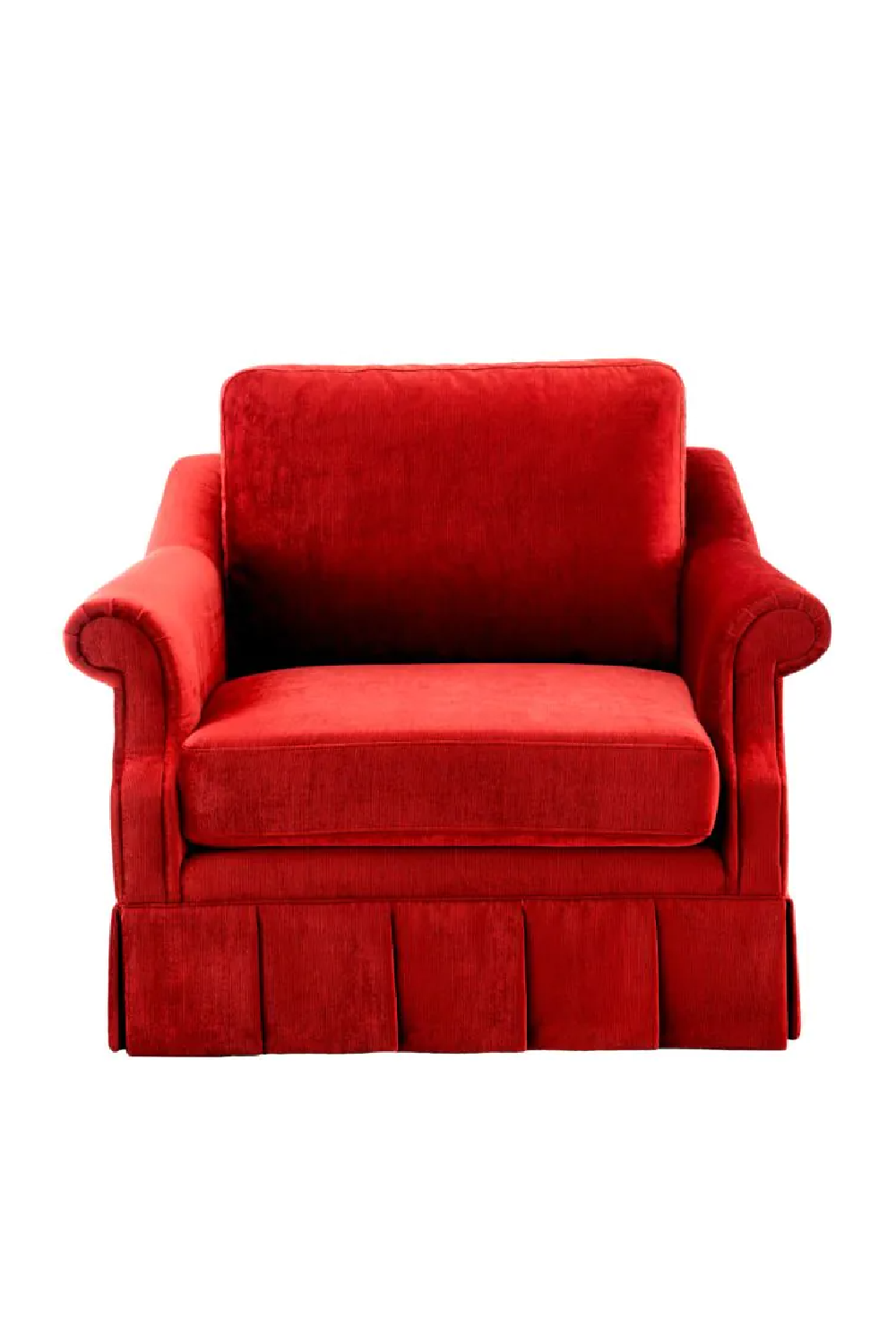 Red Velvet Frilled Lounge Chair | Met x Eichholtz Verplanck