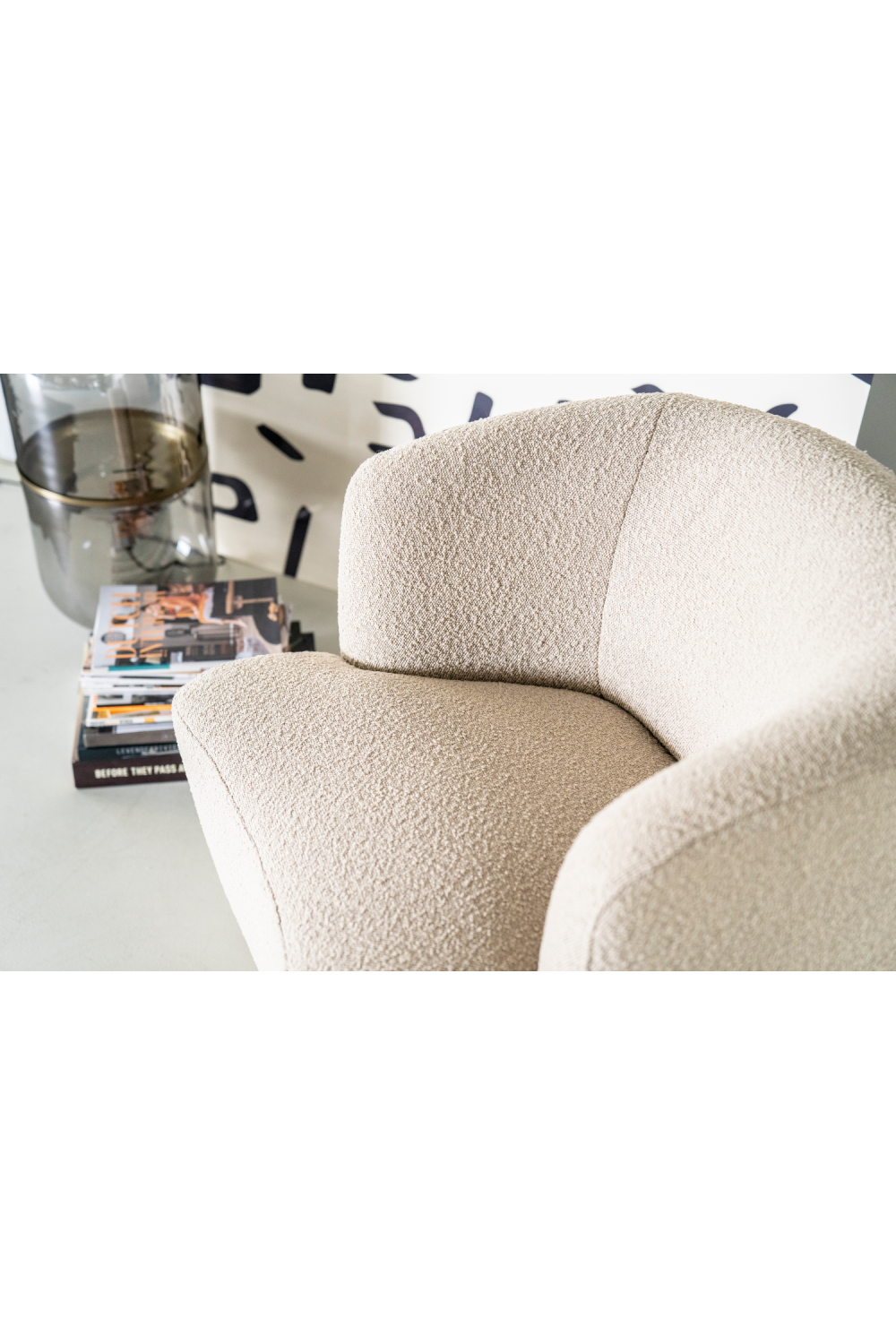 Boucle Upholstered Barrel Chair | Oroa.com