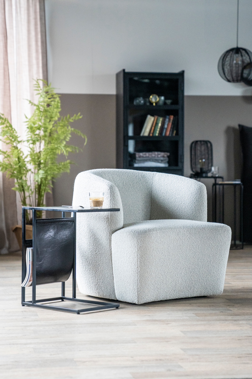 Boucle Upholstered Barrel Chair | Eleonora Charlotte | OROA.com