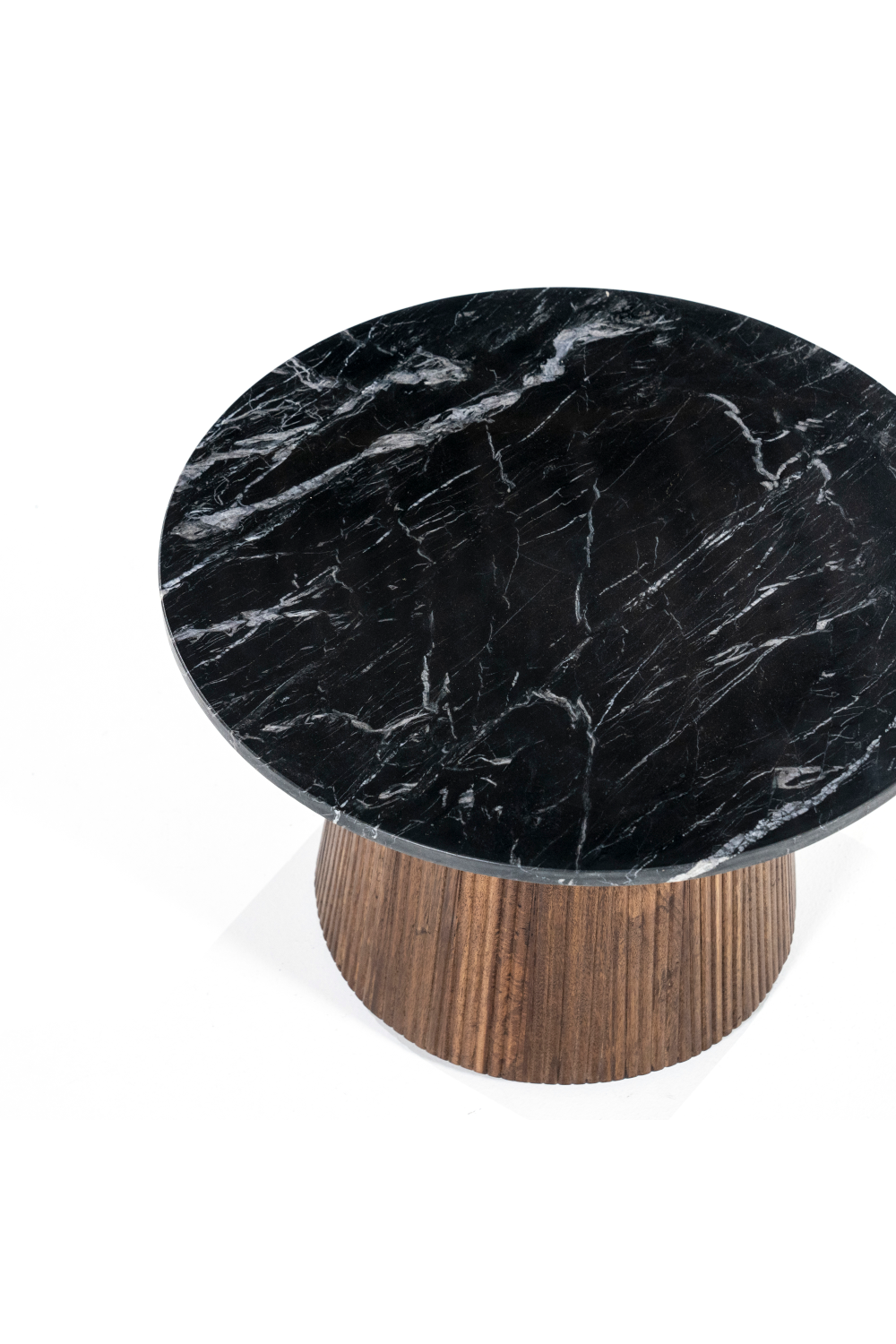 Round Black Marble Side Table | Oroa.com