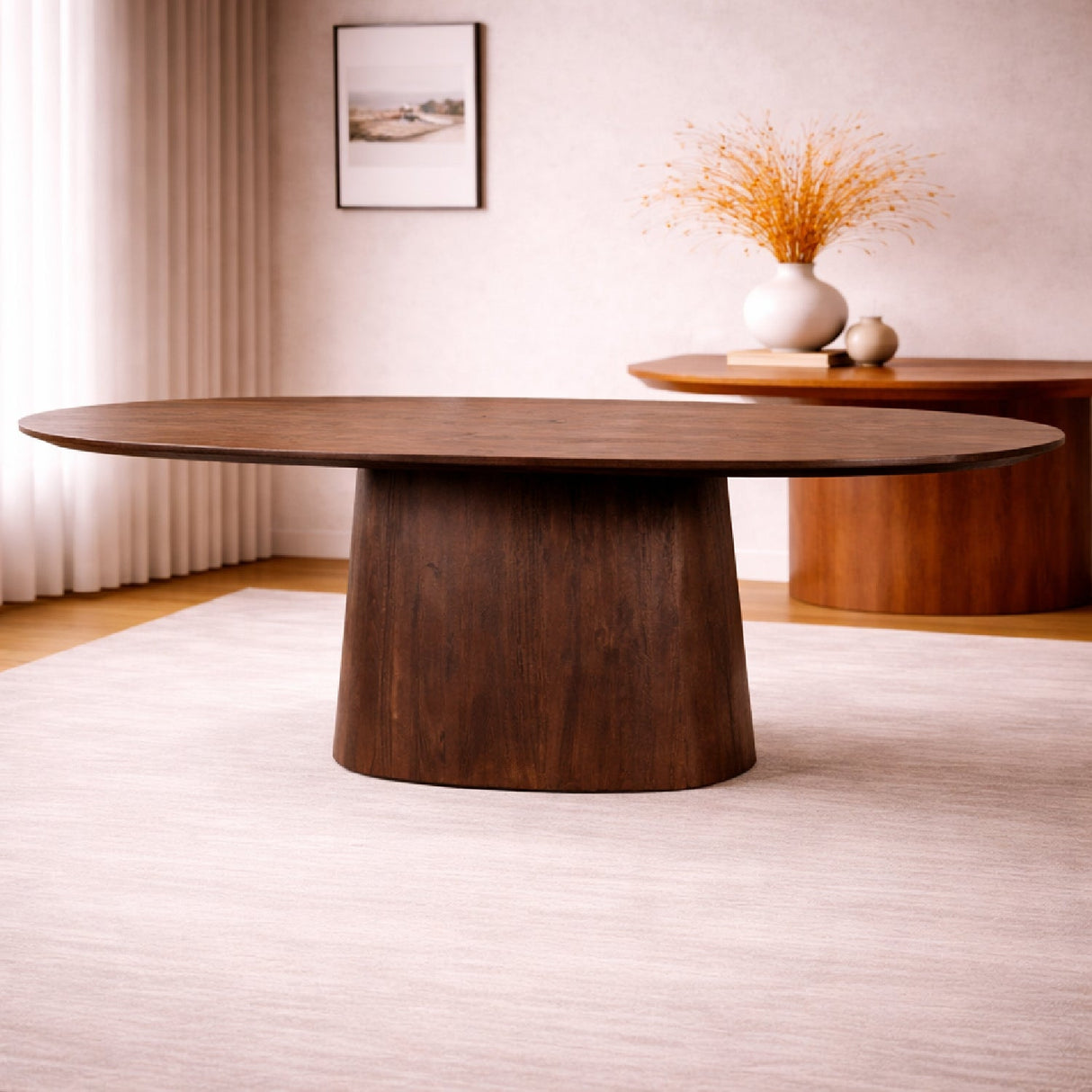 Mango Wood Pedestal Dining Table S | Eleonora Aron