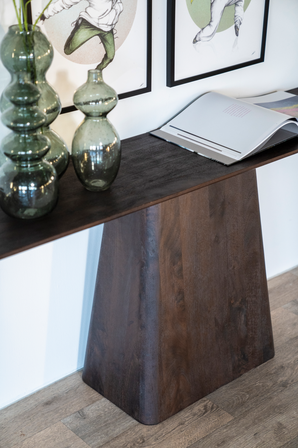 Mango Wood Pedestal Console Table | Oroa.com