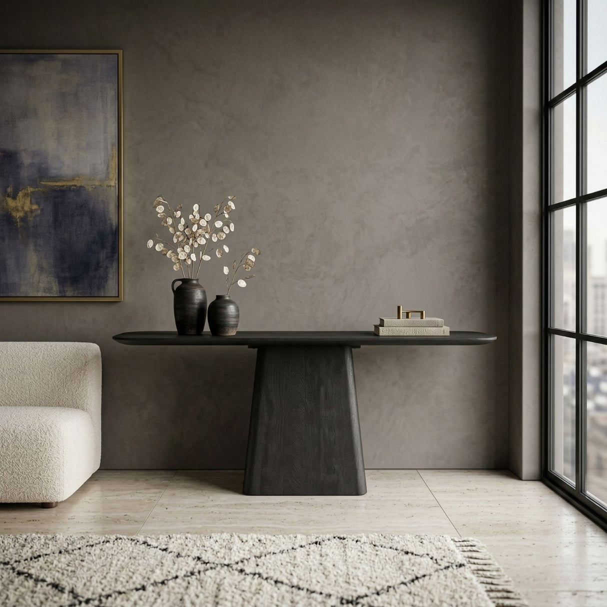 Mango Wood Pedestal Console Table | Oroa.com