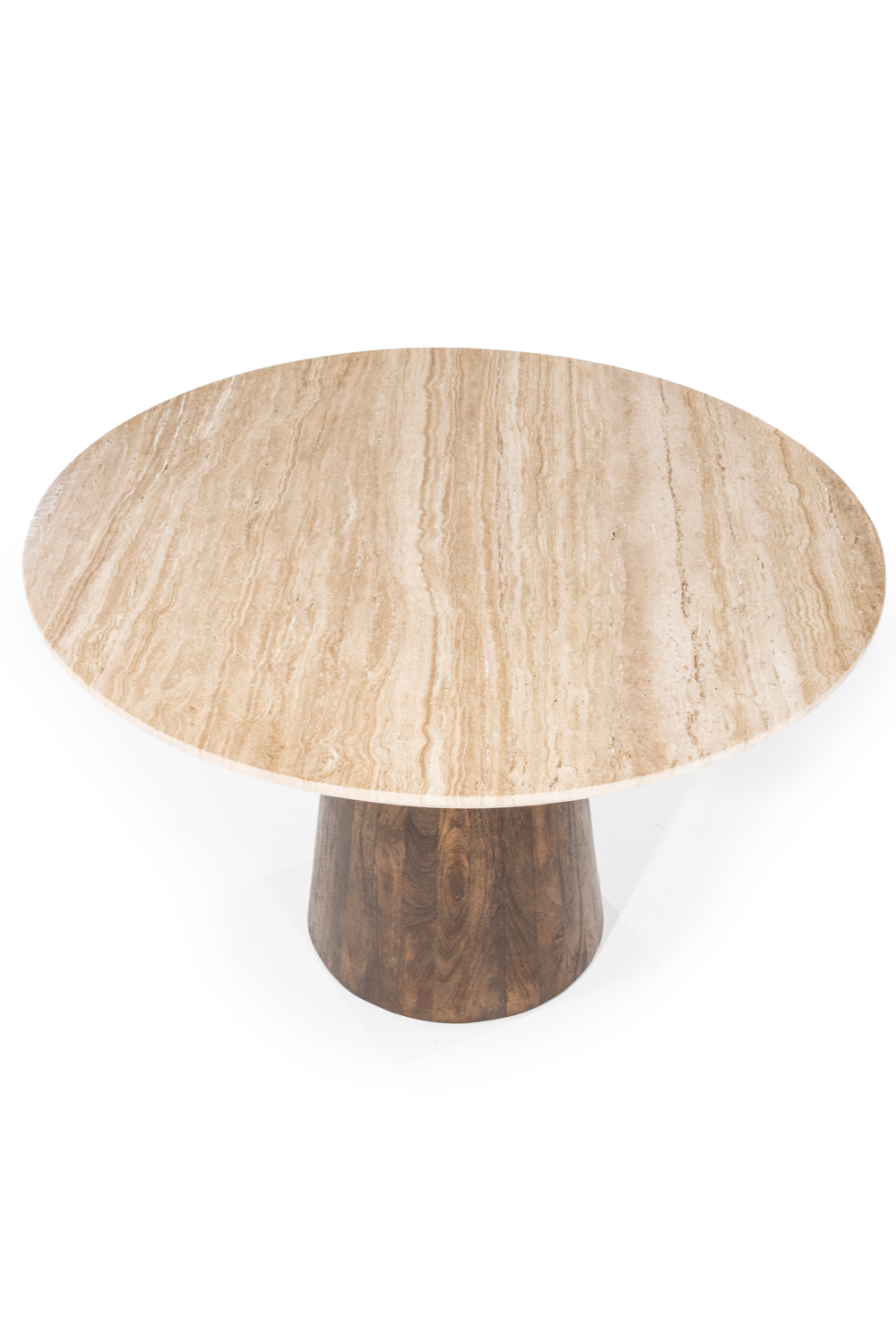 Travertine Pedestal Dining Table | Oroa.com