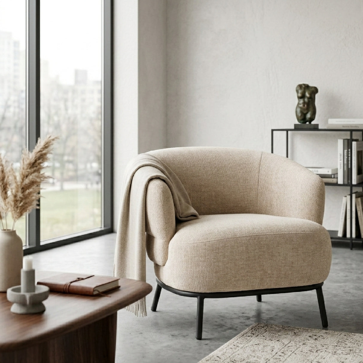 Minimalist Barrel Armchair | Oroa.com