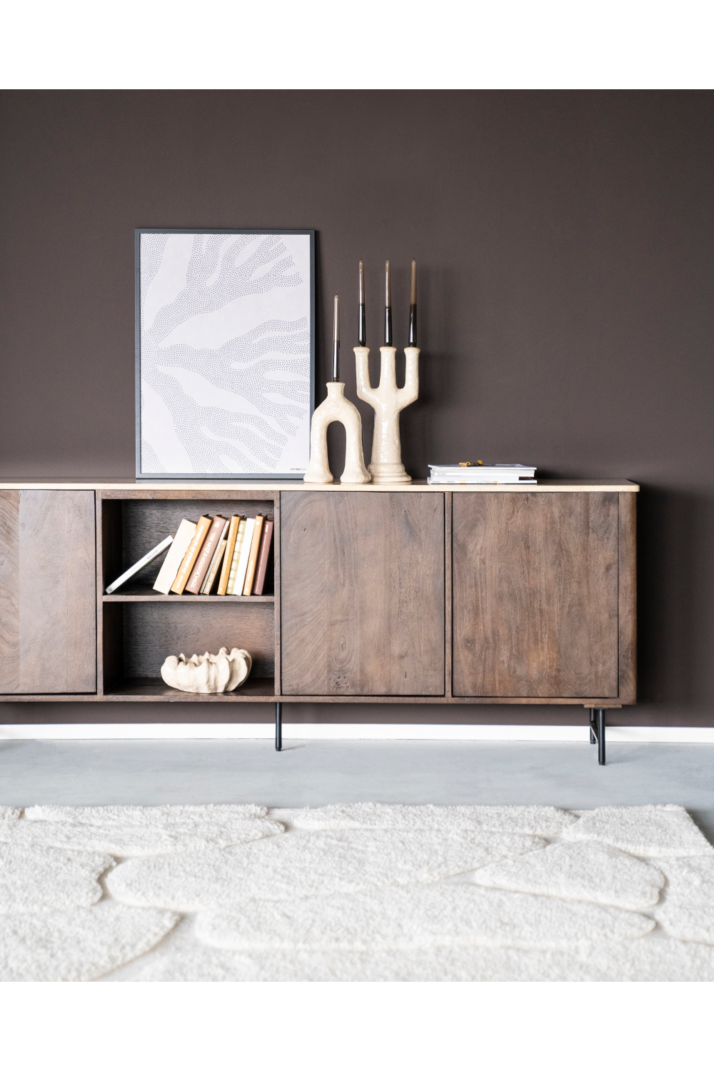 Mango Wood 3-Door Sideboard | Eleonora Lio | OROA.com