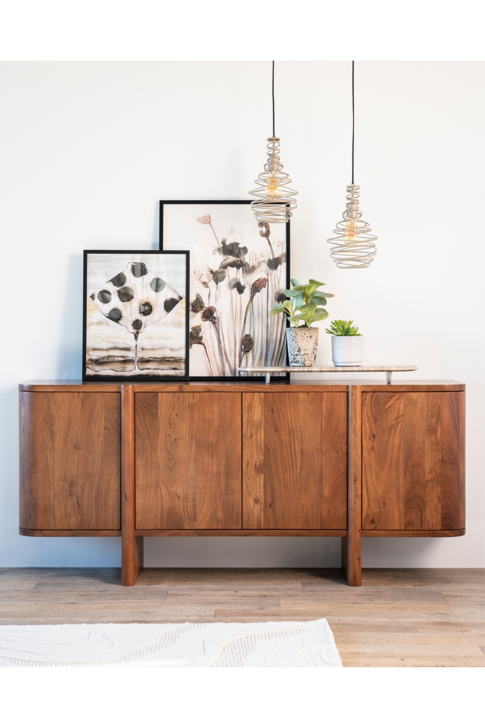 Modern Acacia 4-Door Sideboard | Oroa.com