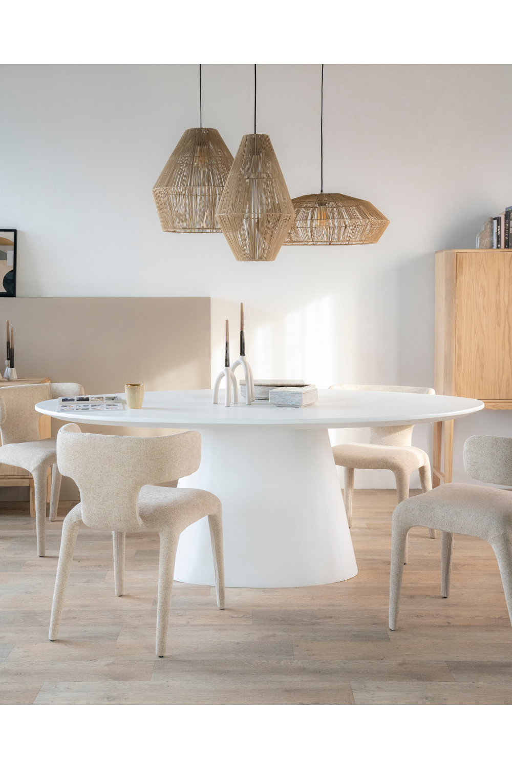 White Oval Glass Dining Table | Oroa.com