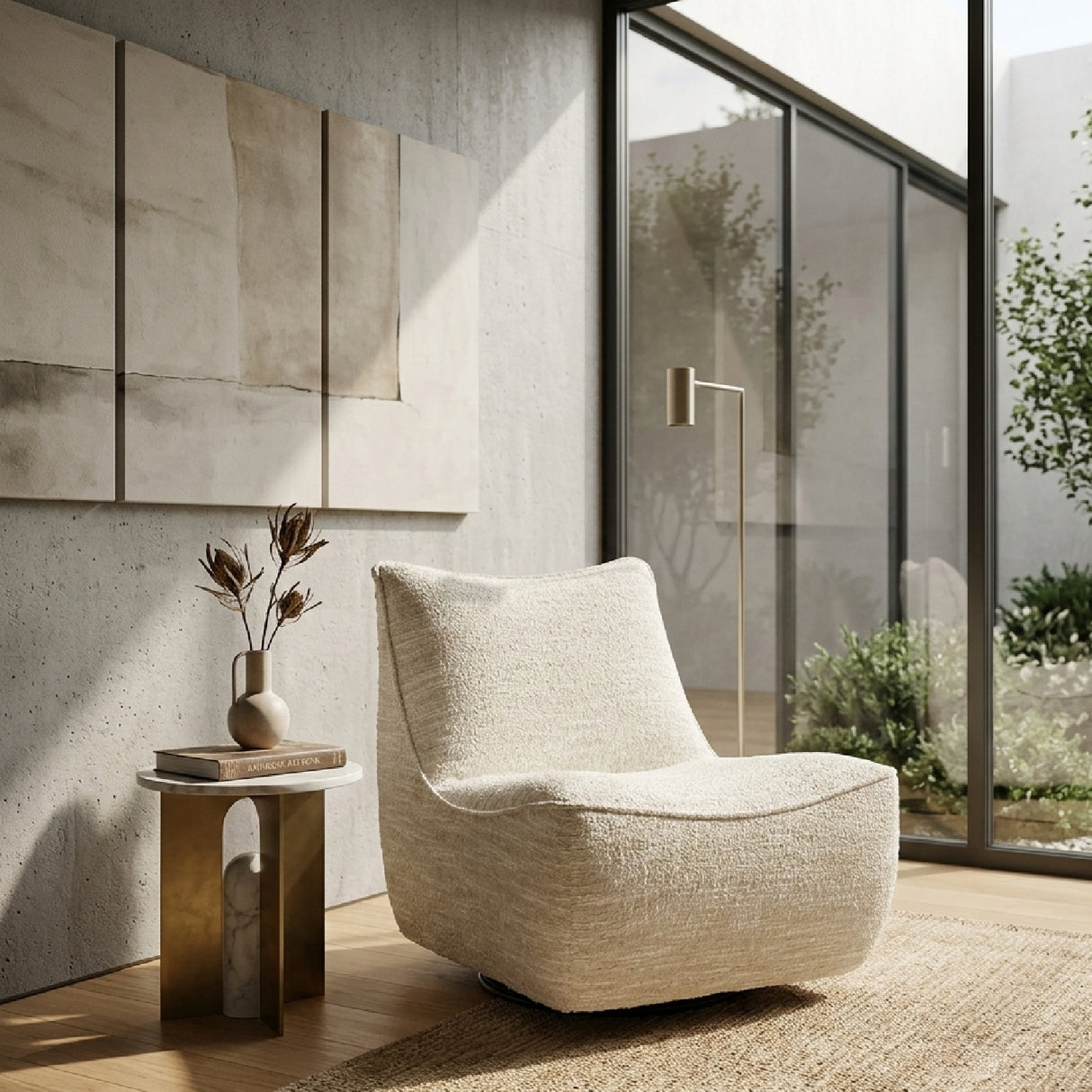 Fabric Swivel Lounge Chair | Oroa.com