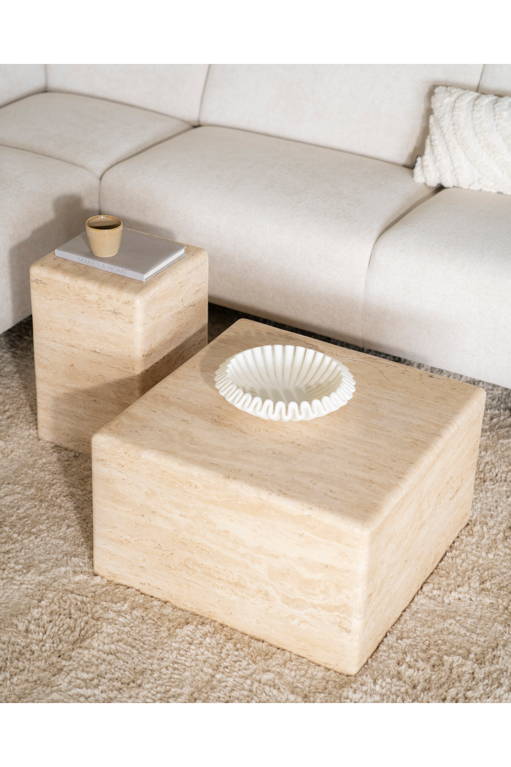 Square Travertine Coffee Table | Oroa.com