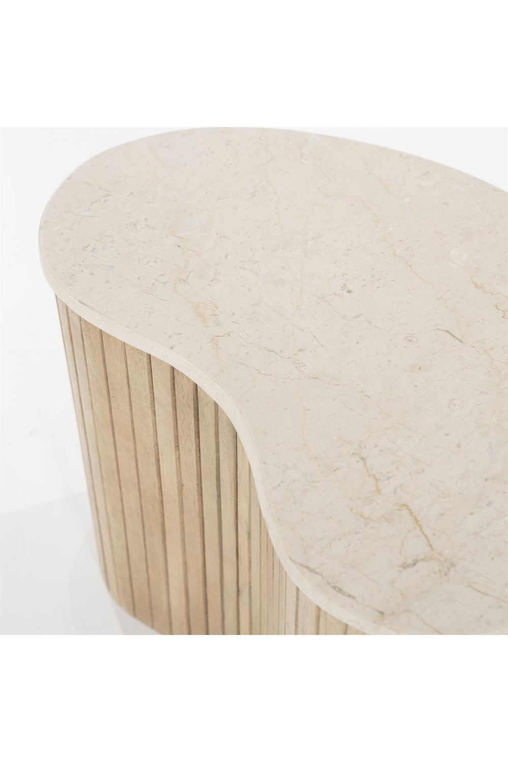 Fluted Wood Marble Side Table | Oroa.com