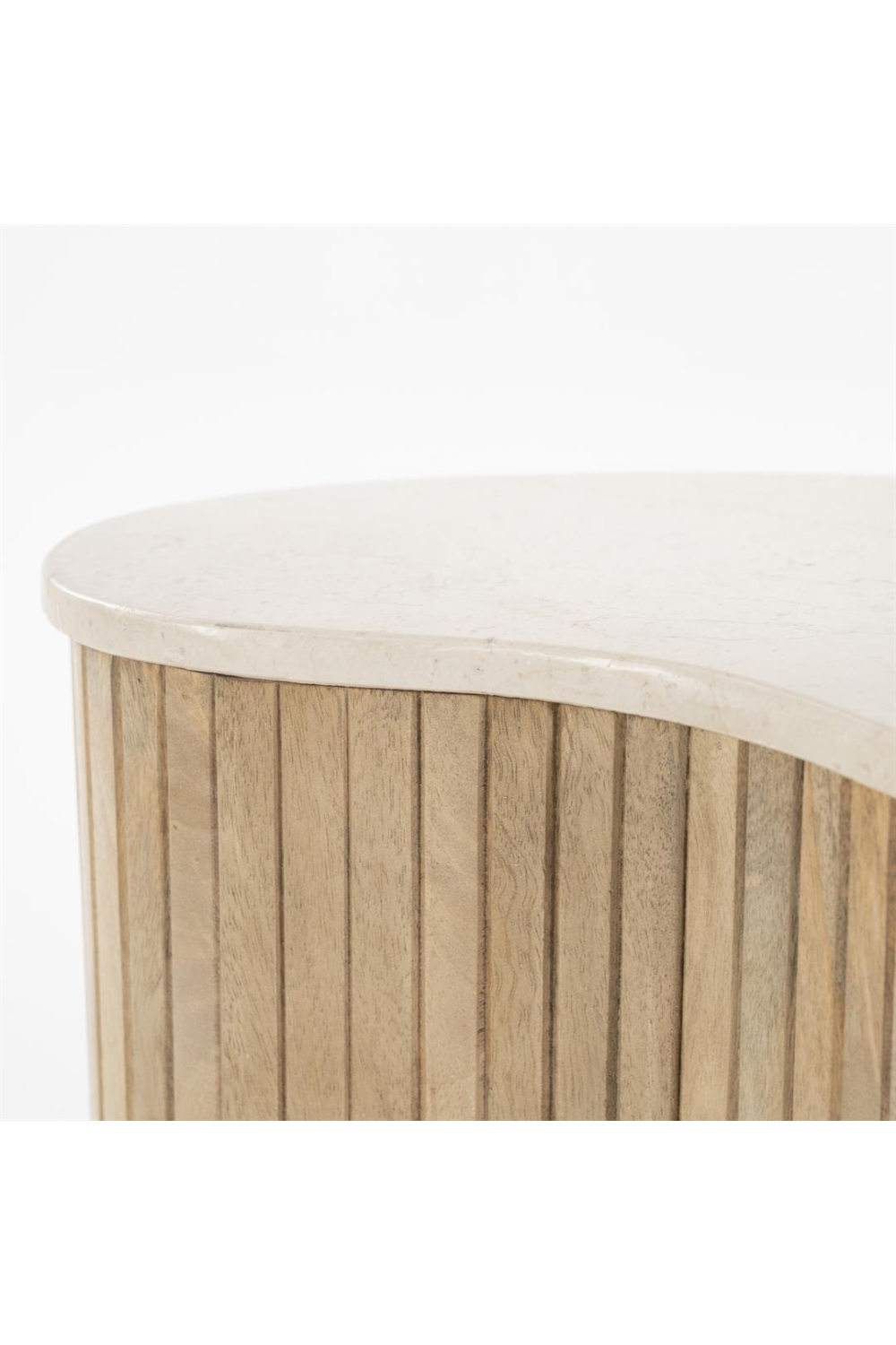 Fluted Wood Marble Side Table | Eleonora Kira | Oroa.com