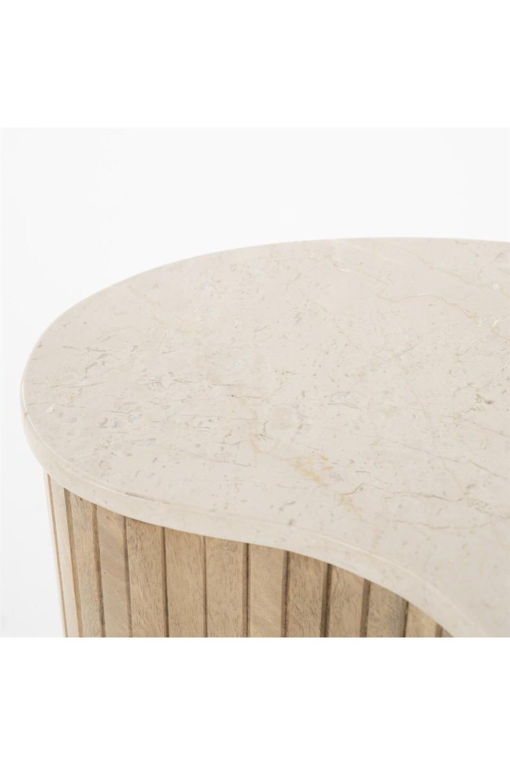 Fluted Wood Marble Side Table | Oroa.com