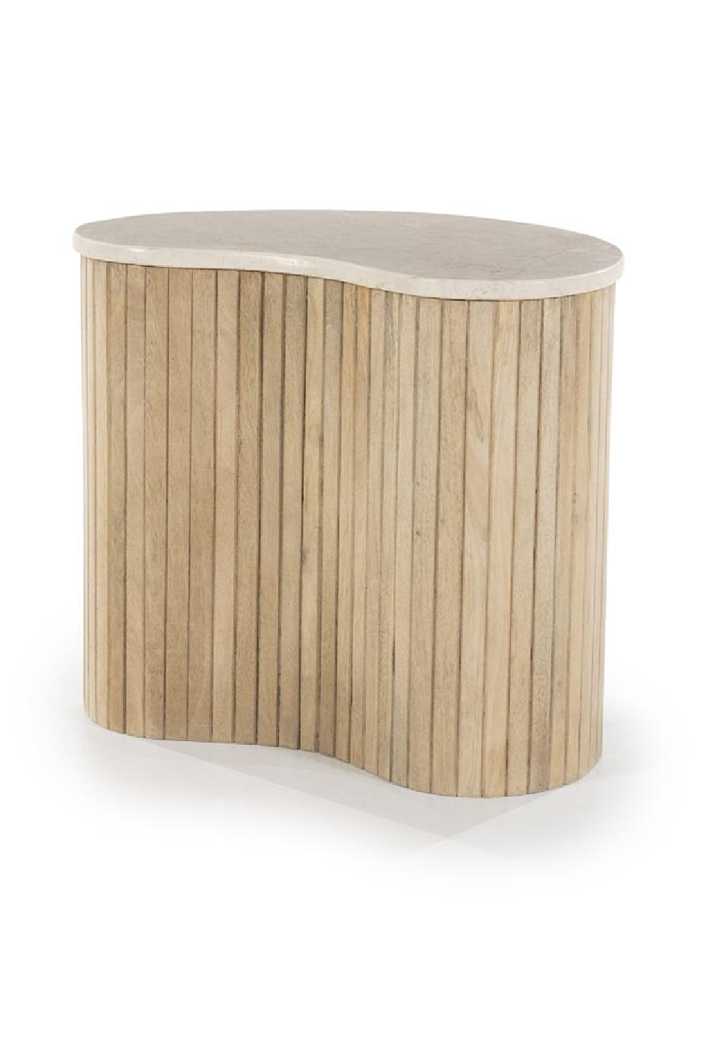 Fluted Wood Marble Side Table | Oroa.com