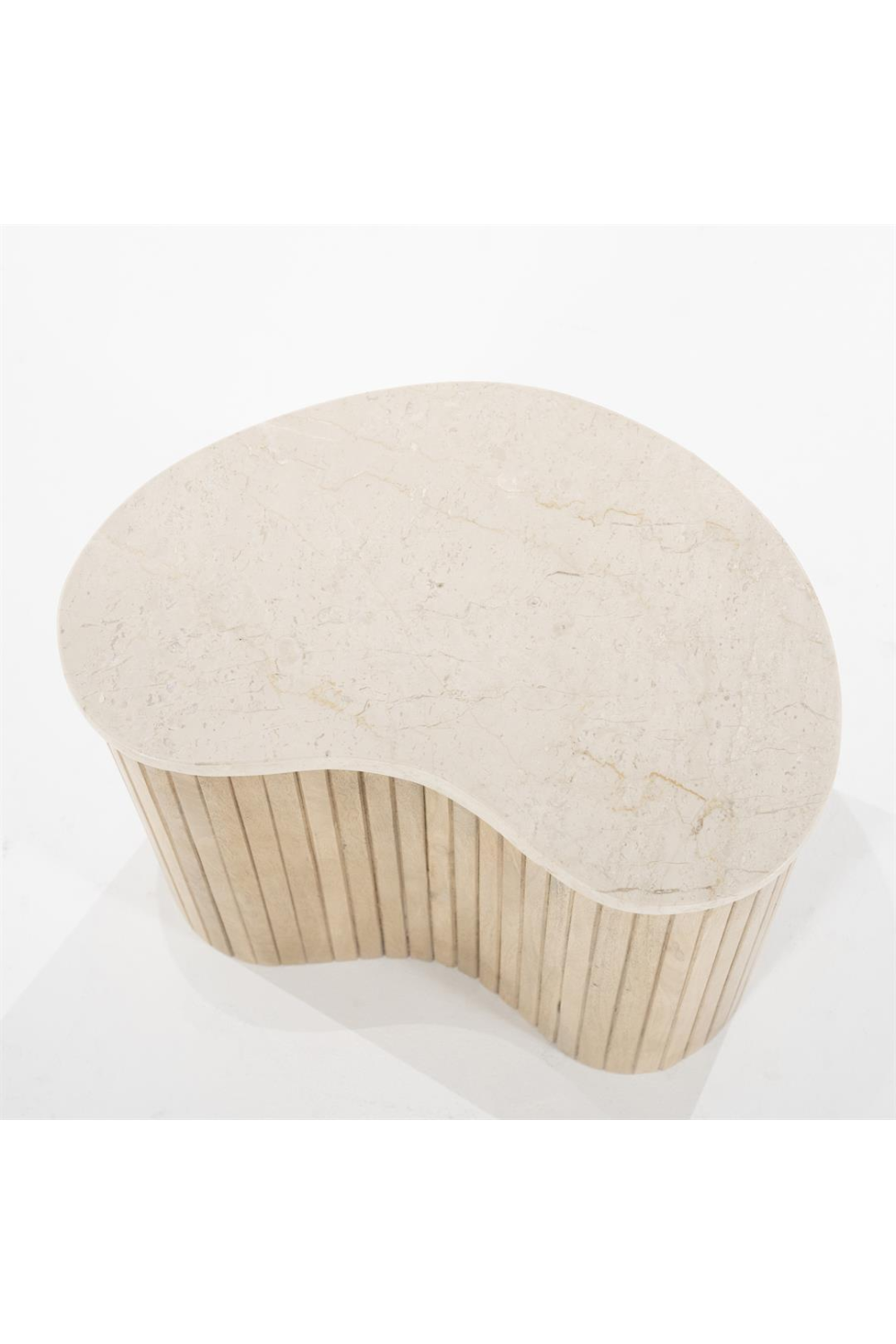 Fluted Wood Marble Side Table | Oroa.com