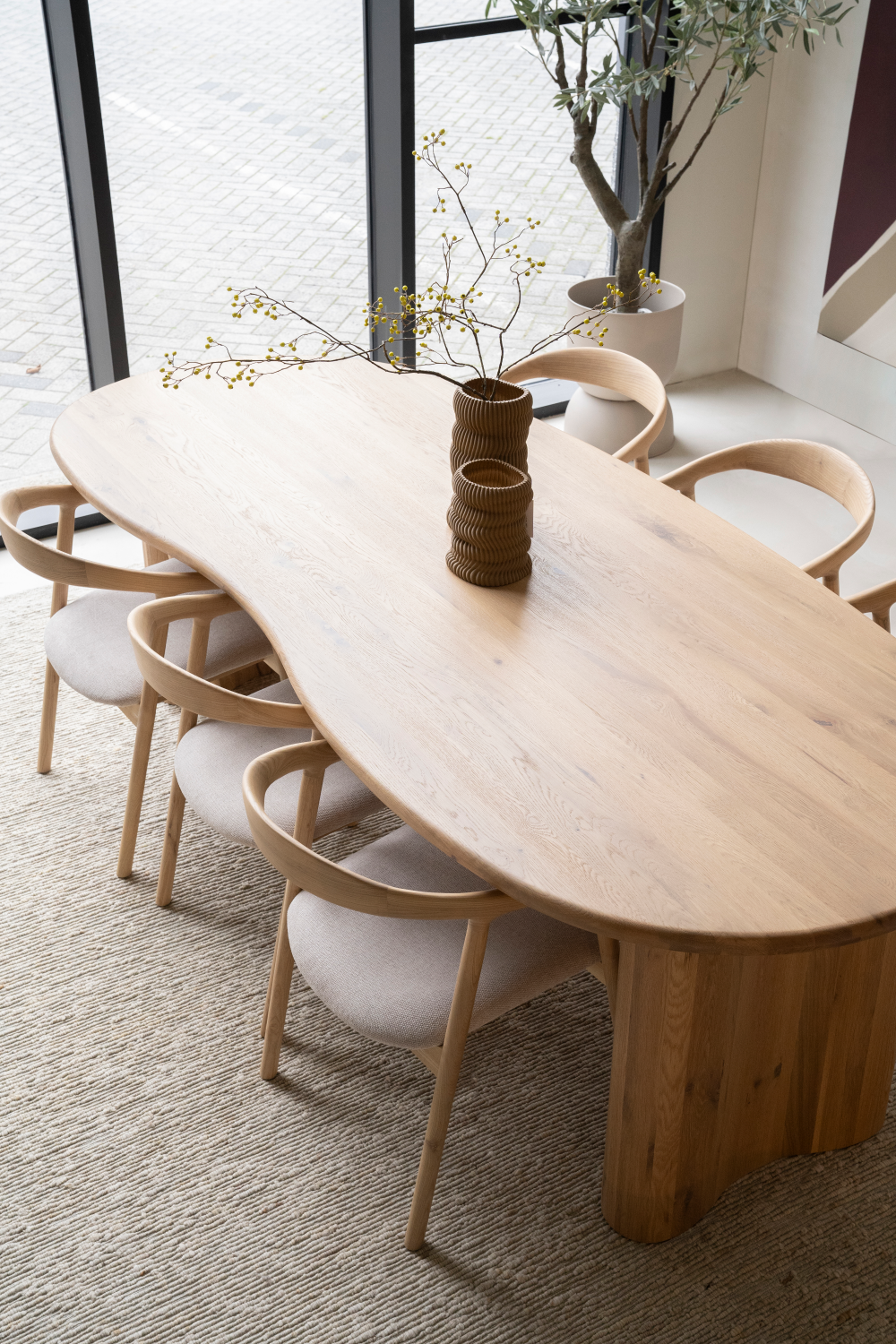Varnished Oak Organic Dining Table | Eleonora Josh | OROA.com