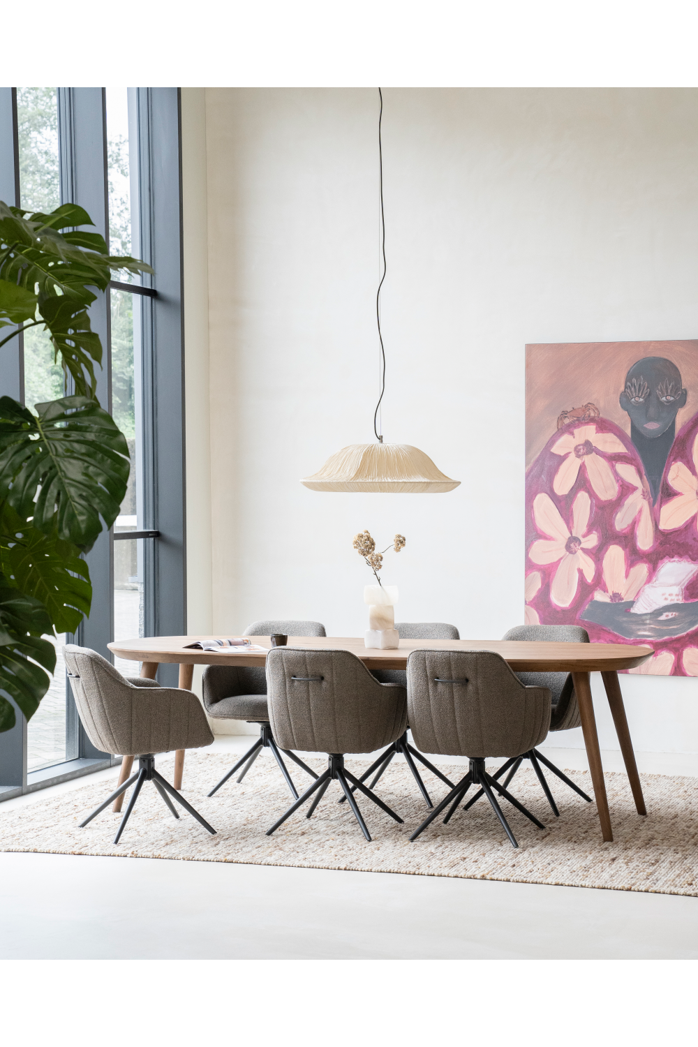 Lacquered Oak Oval Dining Table | Oroa.com