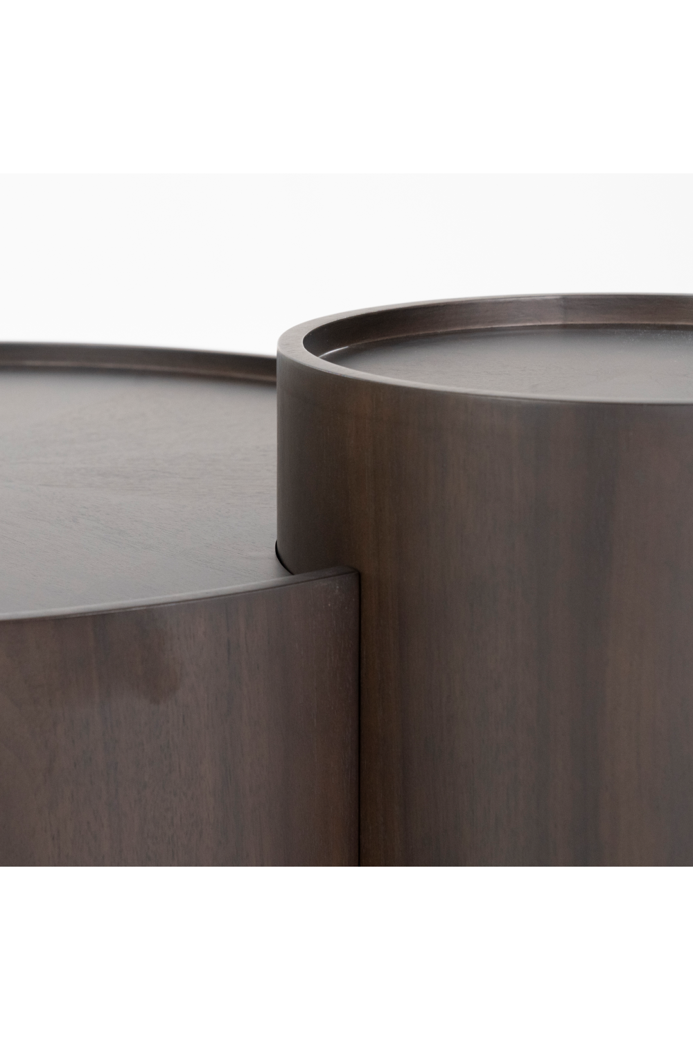 Walnut Round Nesting Coffee Tables (2) | Eleonora Max | OROA.com