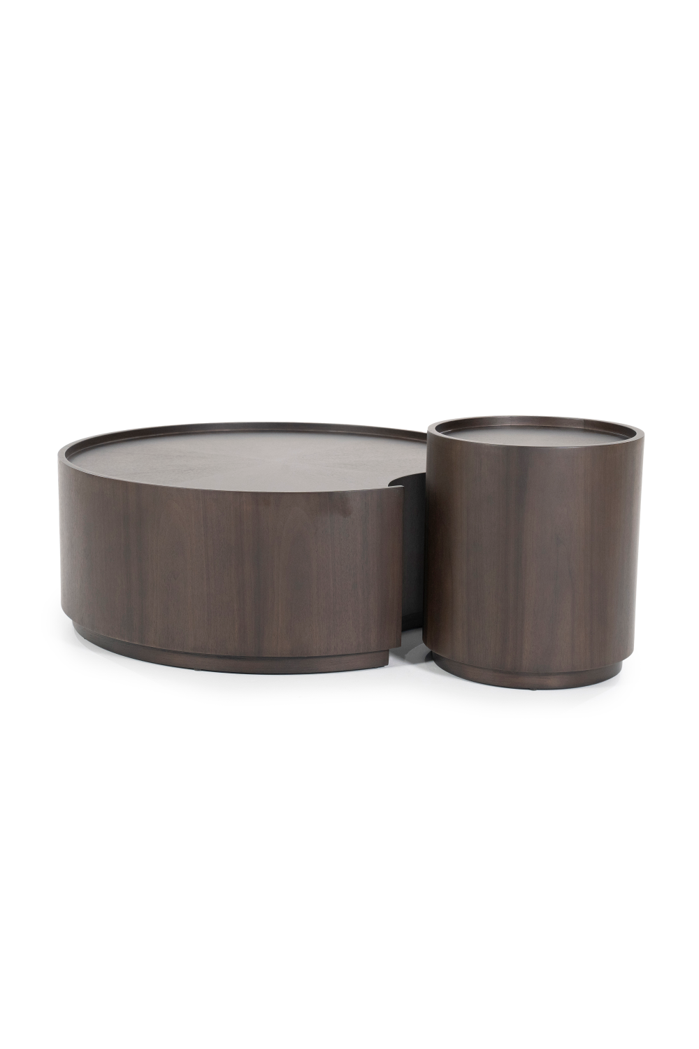 Walnut Round Nesting Coffee Tables (2) | Oroa.com