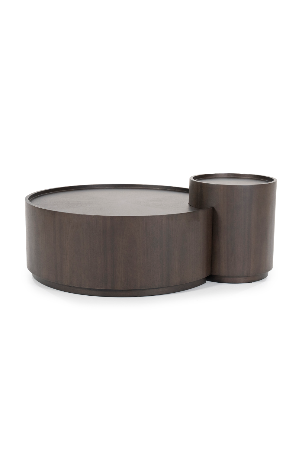 Walnut Round Nesting Coffee Tables (2) | Eleonora Max | OROA.com