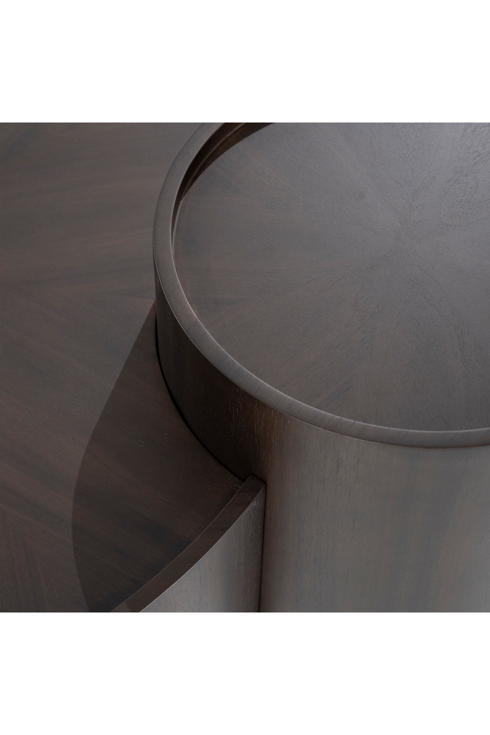 Walnut Round Nesting Coffee Tables (2) | Oroa.com