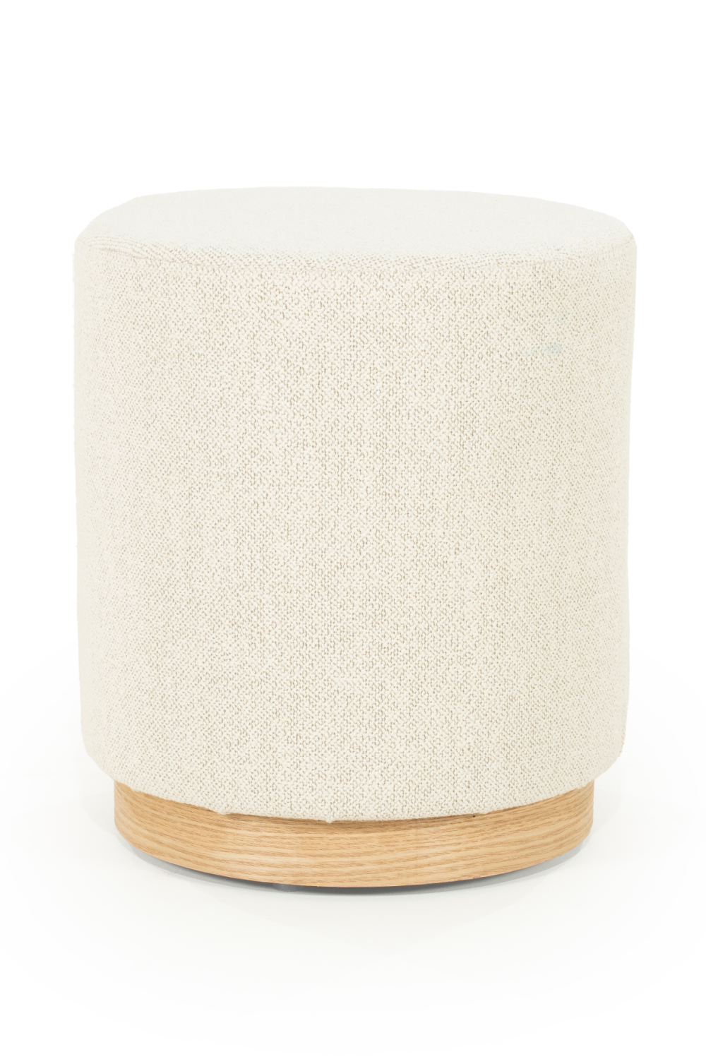 Cylindrical Beige Fabric Ottoman | Eleonora Avah | OROA.com
