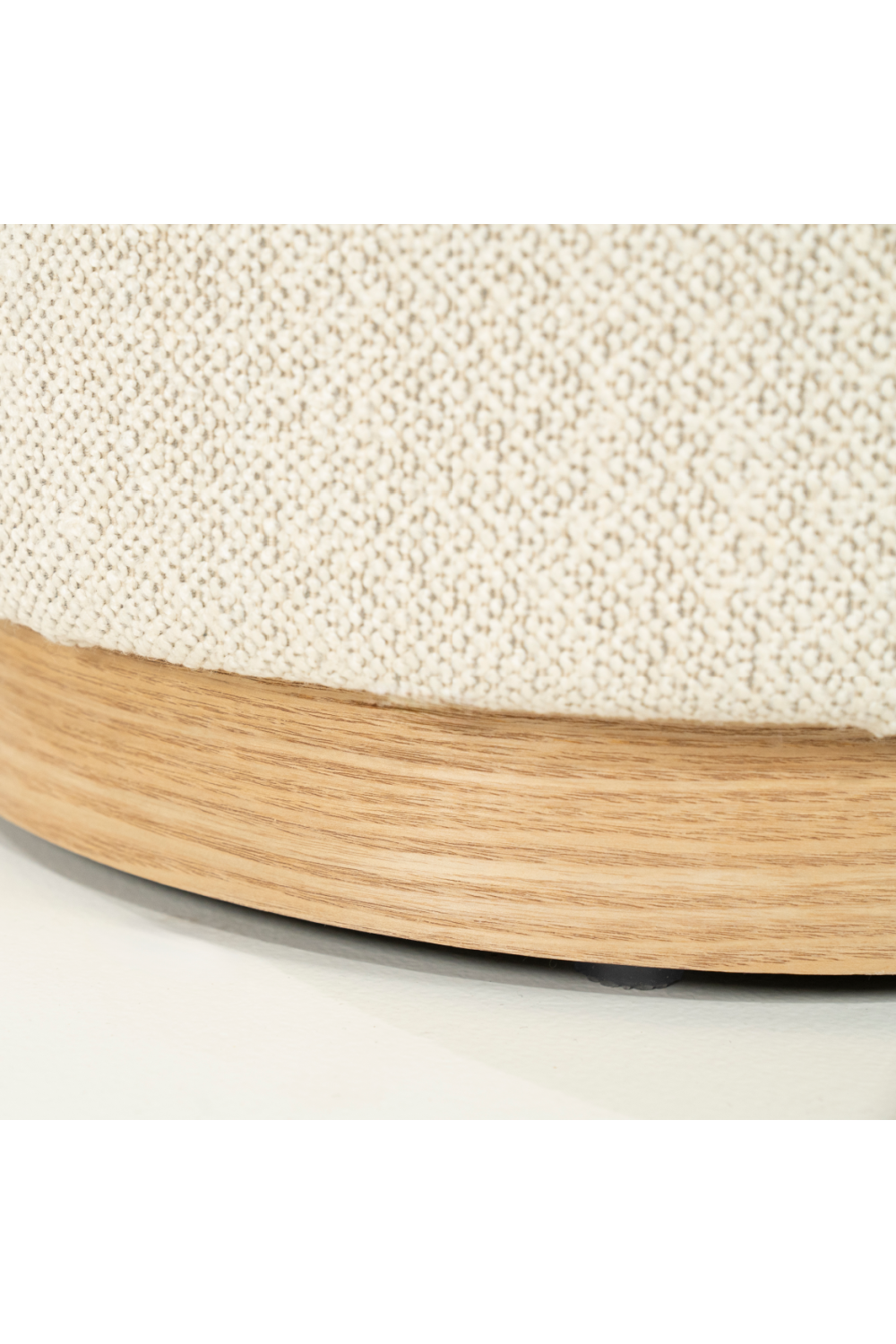 Cylindrical Beige Fabric Ottoman | Eleonora Avah | OROA.com