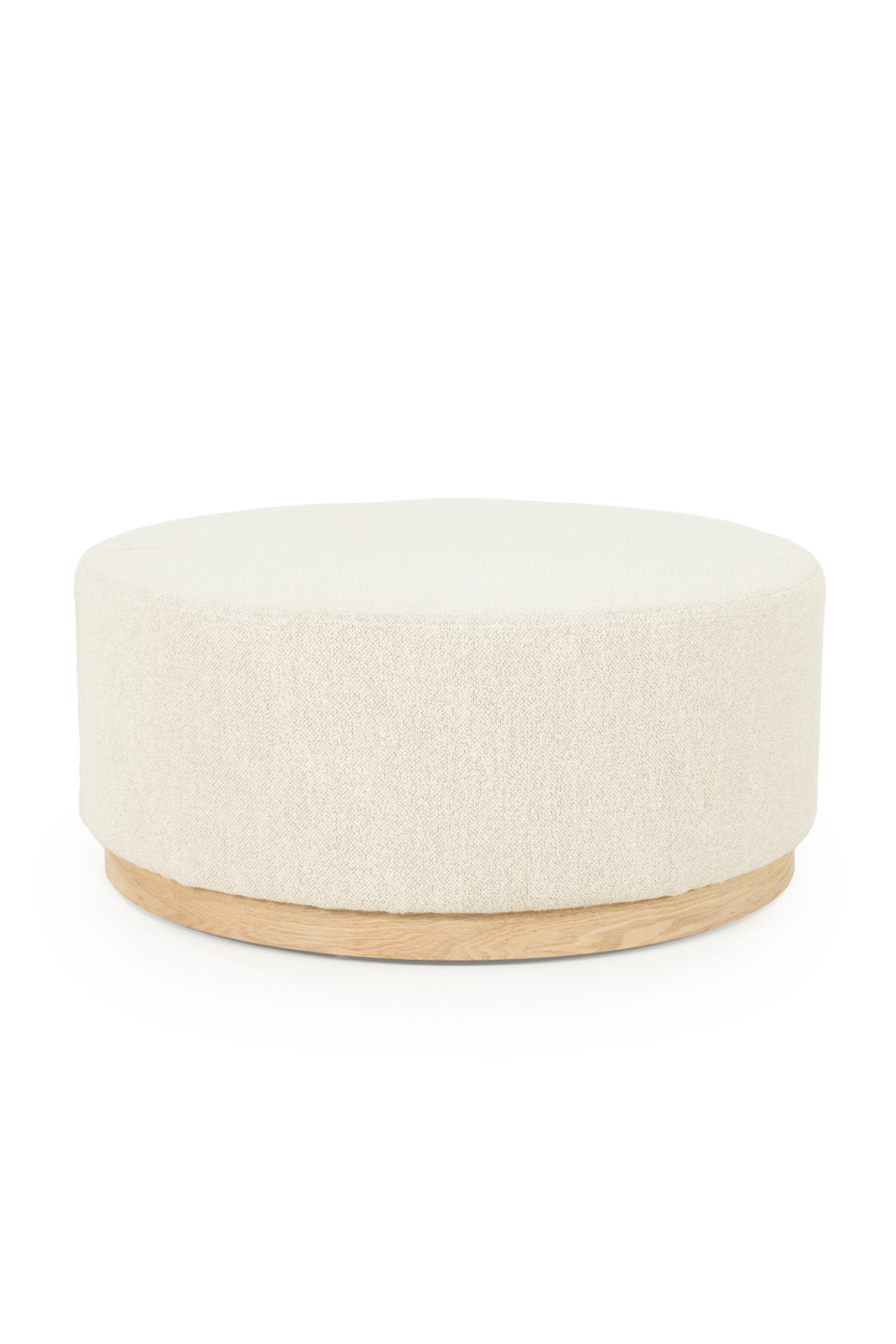 Cylindrical Beige Fabric Ottoman | Oroa.com