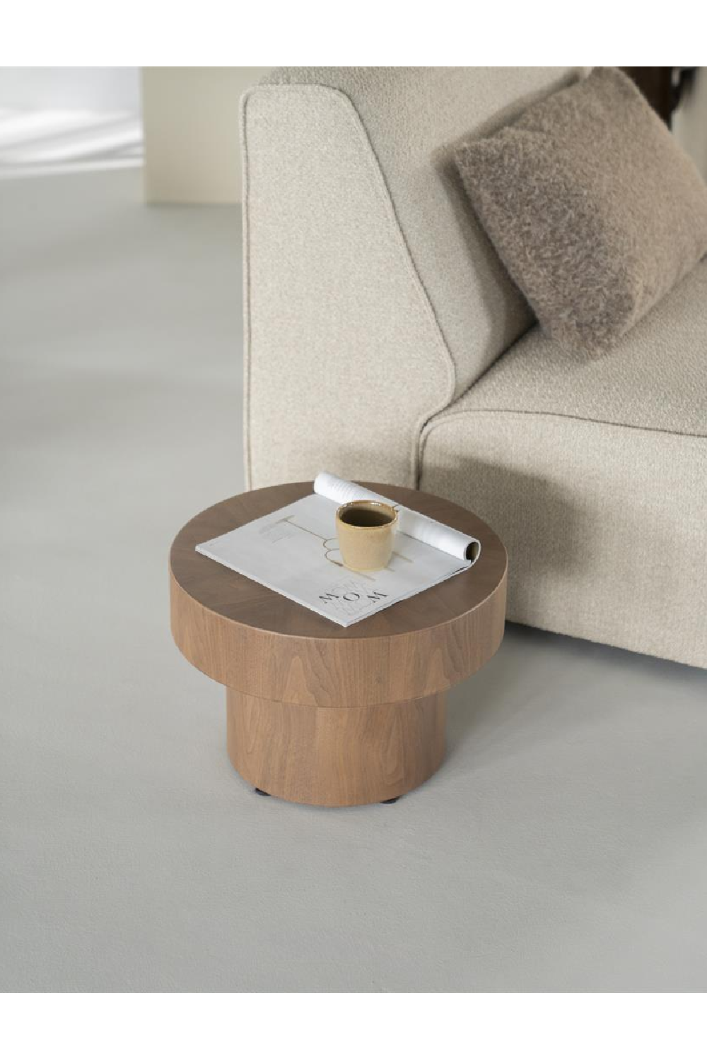 Round Walnut Side Table | Oroa.com