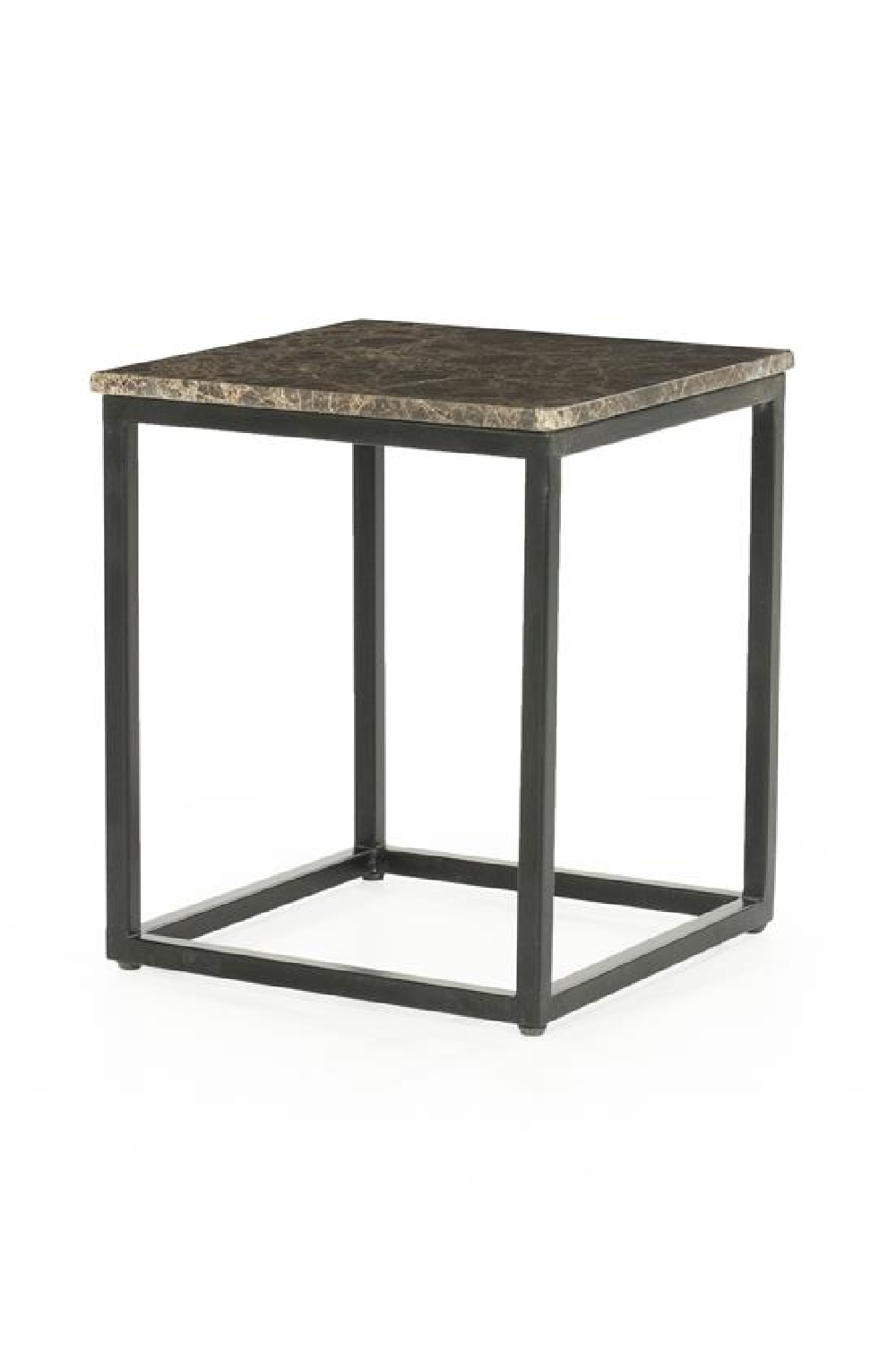 Brown Marble Square Side Table | Oroa.com