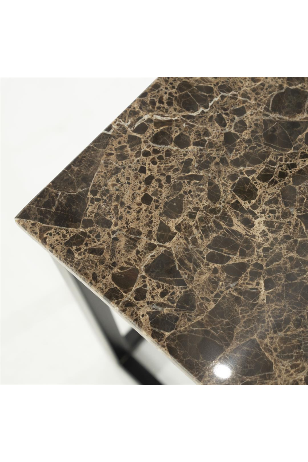 Brown Marble Square Side Table | Oroa.com