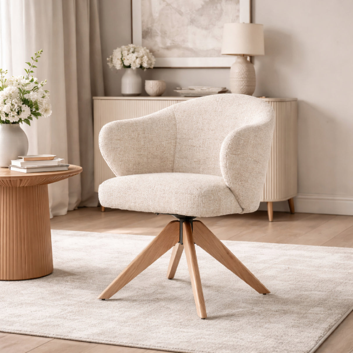 Oak Base Swivel Armchair | Oroa.com