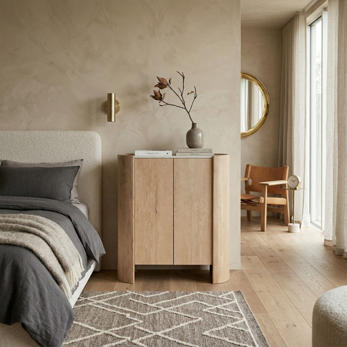 Oak Wood 2-Door Cabinet | Oroa.com