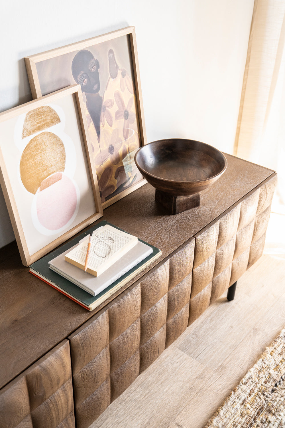 Carved Mango Wood TV Cabinet | Oroa.com
