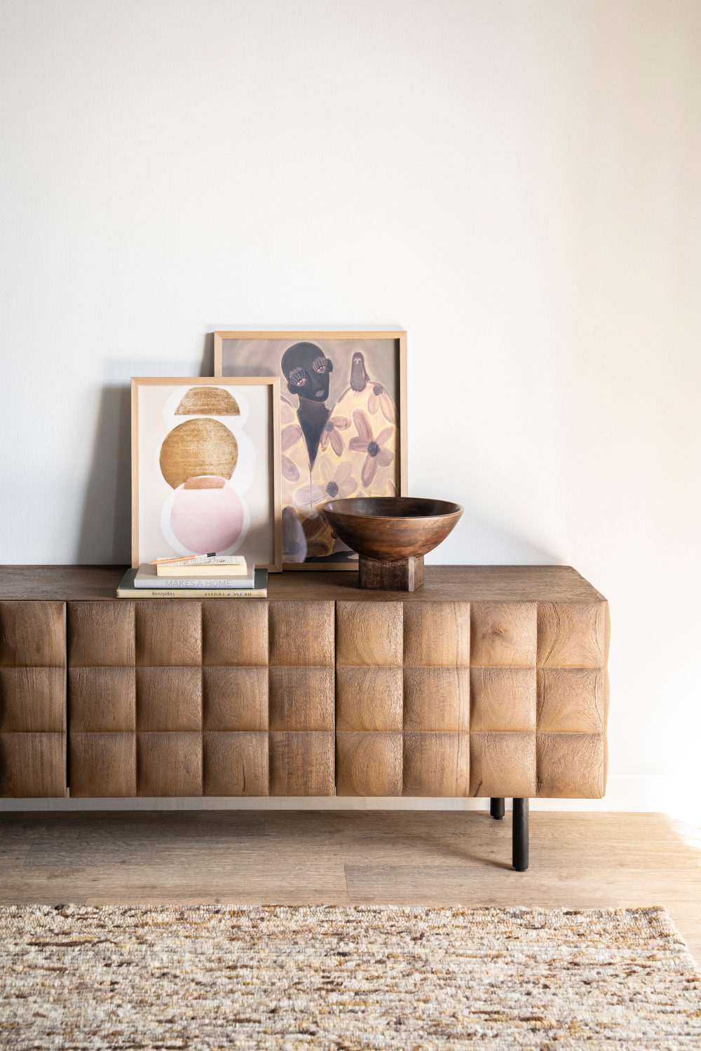 Carved Mango Wood TV Cabinet | Eleonora Felix | OROA.com