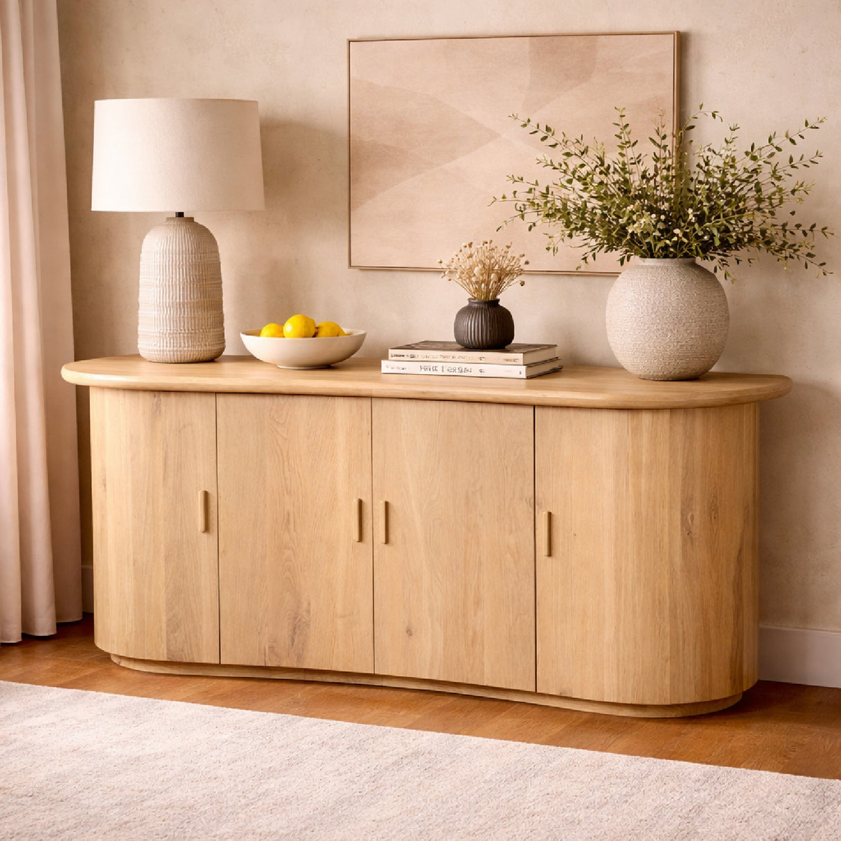 Lacquered Oak 4-Door Sideboard | Oroa.com