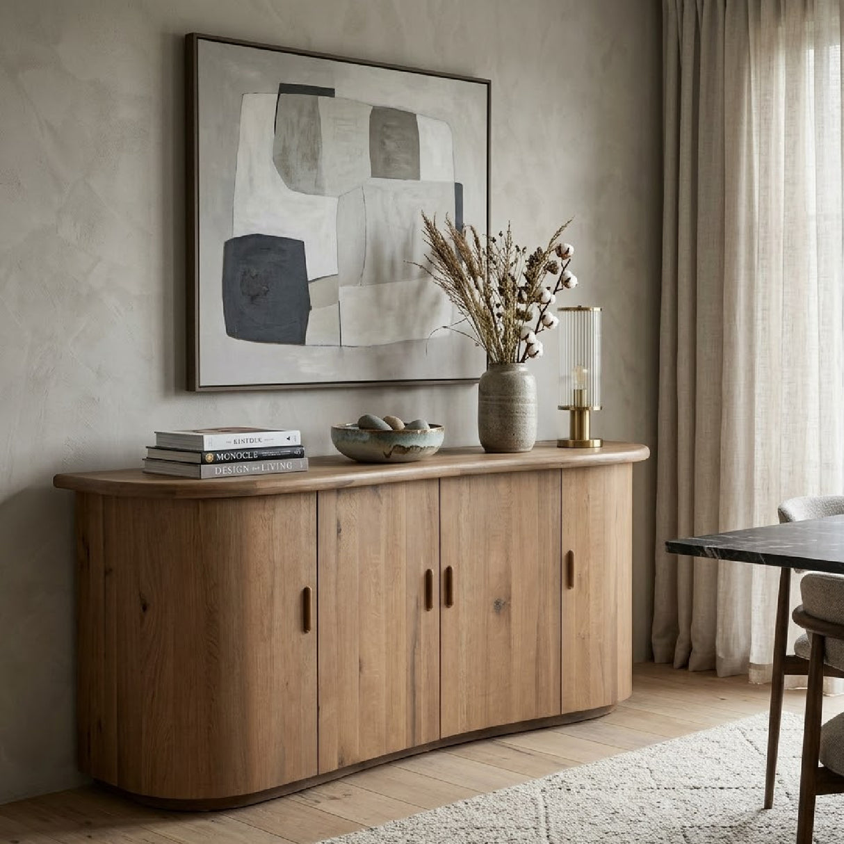 Lacquered Oak 4-Door Sideboard | Oroa.com