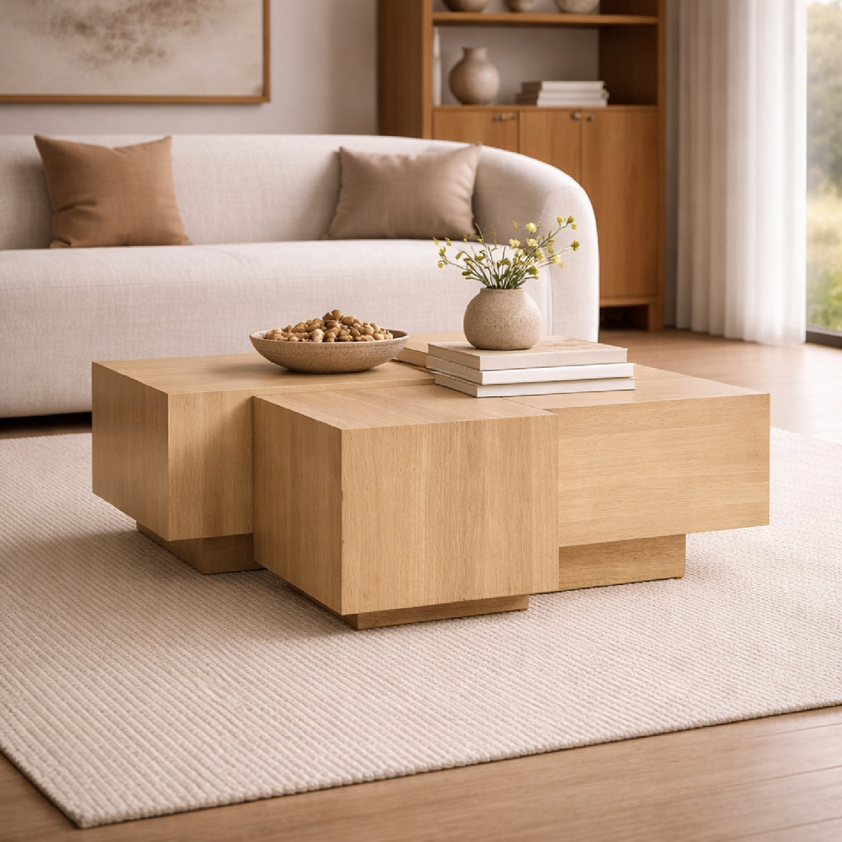 Multilayered Square Oak Coffee Table | Oroa.com