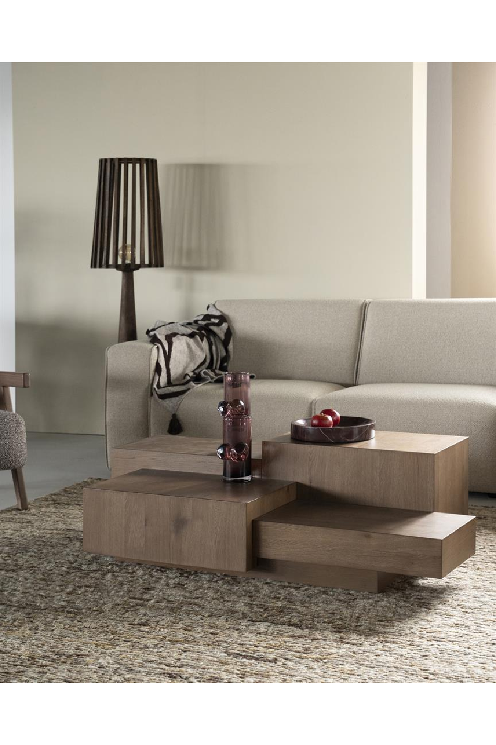 Multilayered Rectangular Oak Coffee Table | Oroa.com