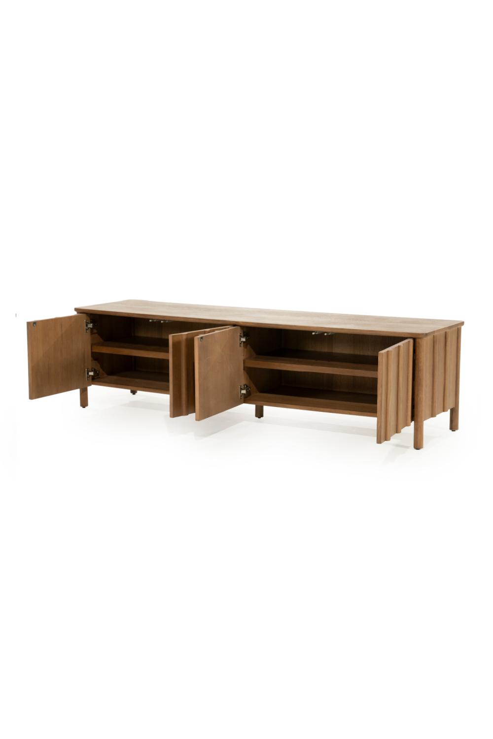 Oak Wood 4-Door TV Cabinet | Oroa.com