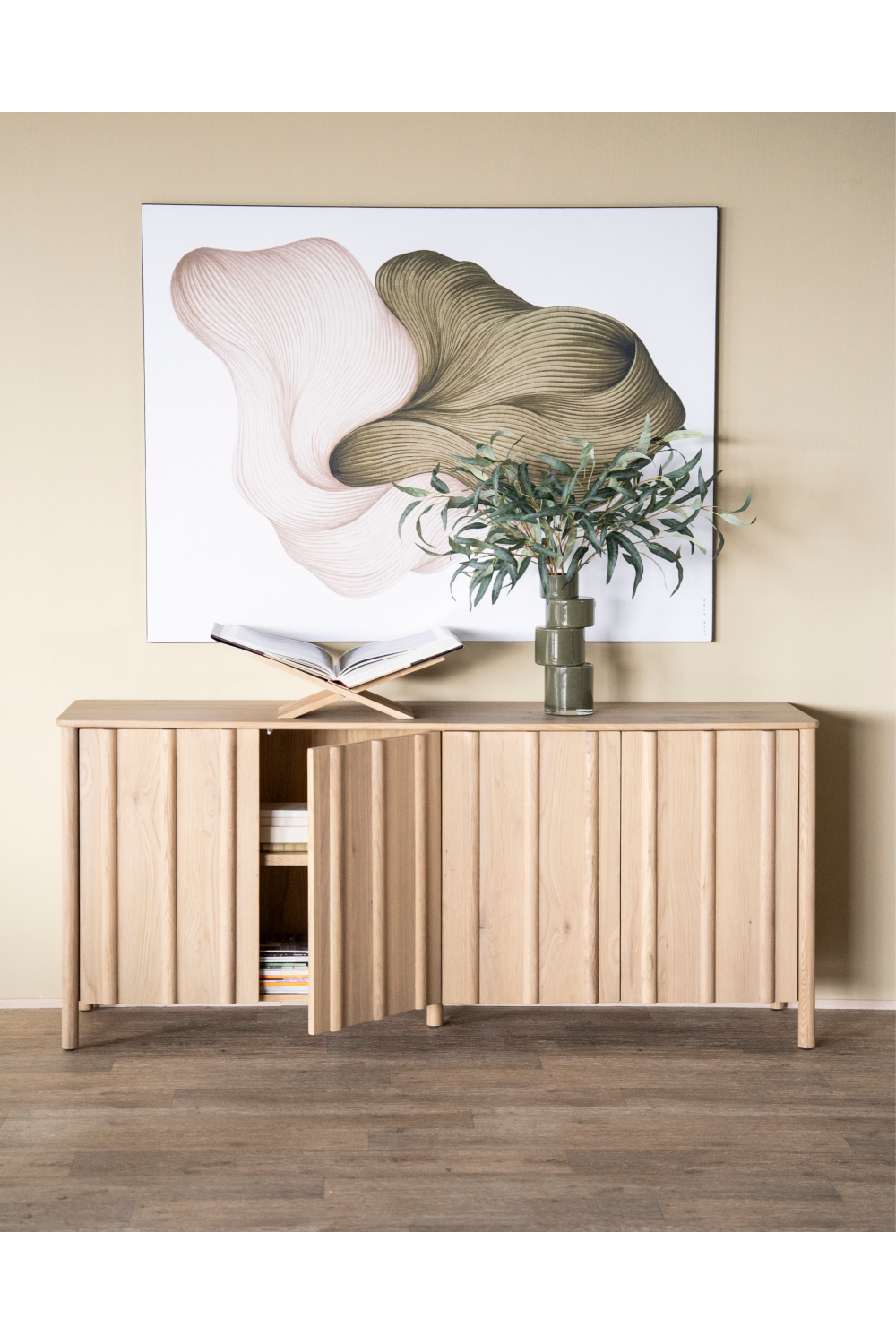 Oak Wood 4-Door Sideboard | Oroa.com