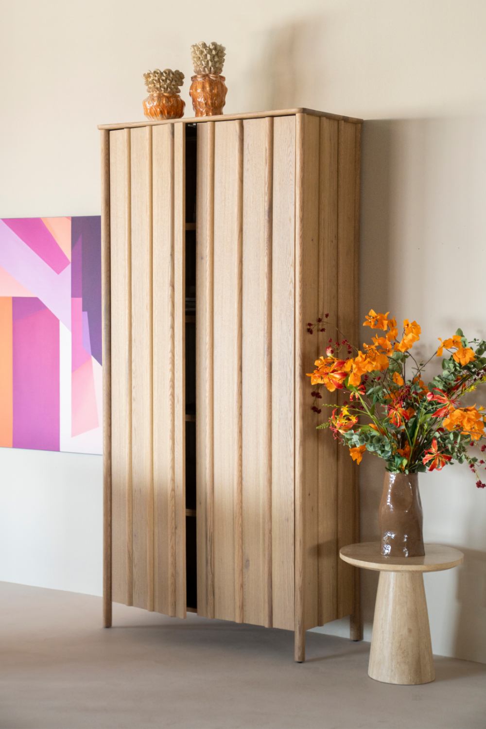 Oak Wood 2-Door Cabinet | Eleonora Jake | OROA.com