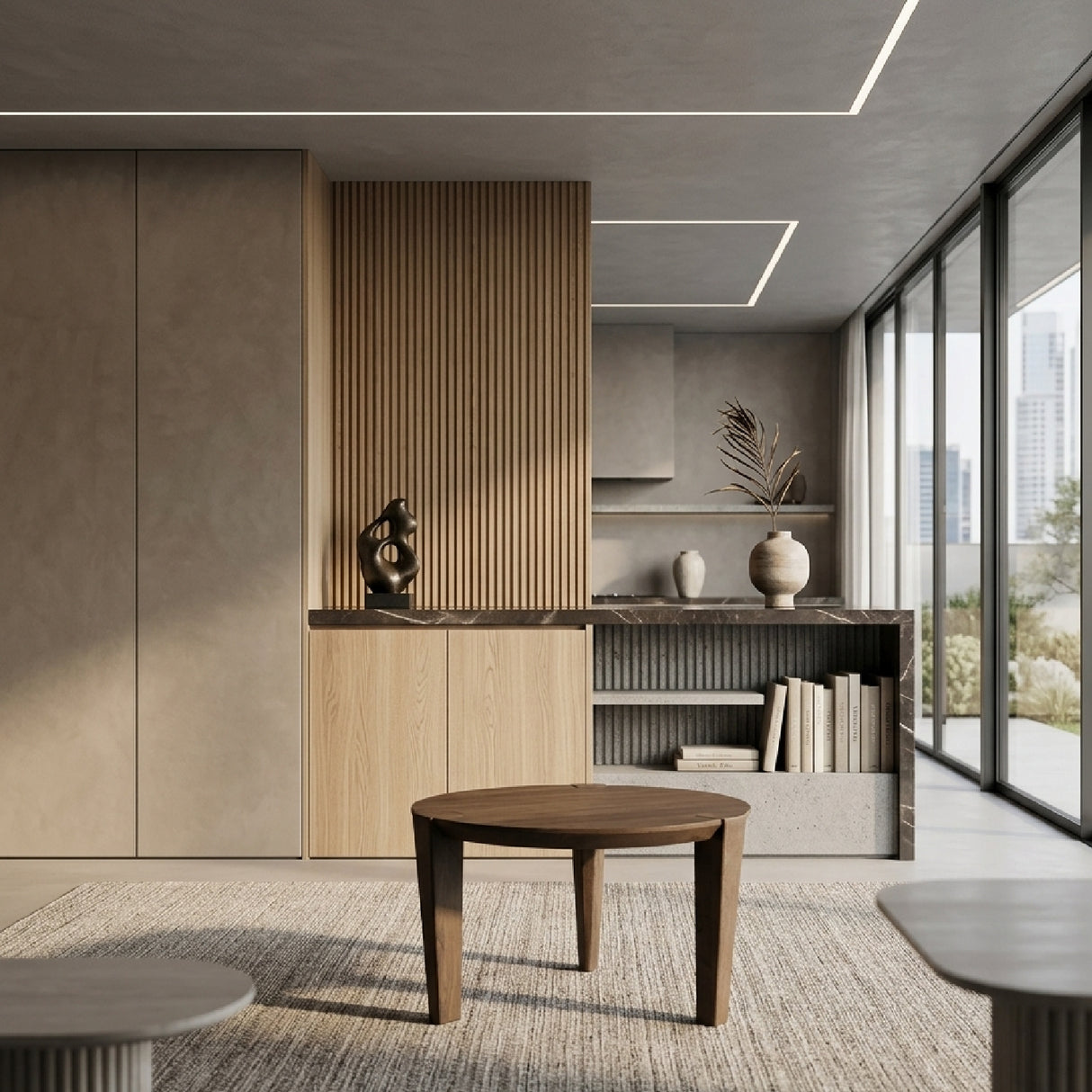 Round Mango Wood Coffee Table | Oroa.com