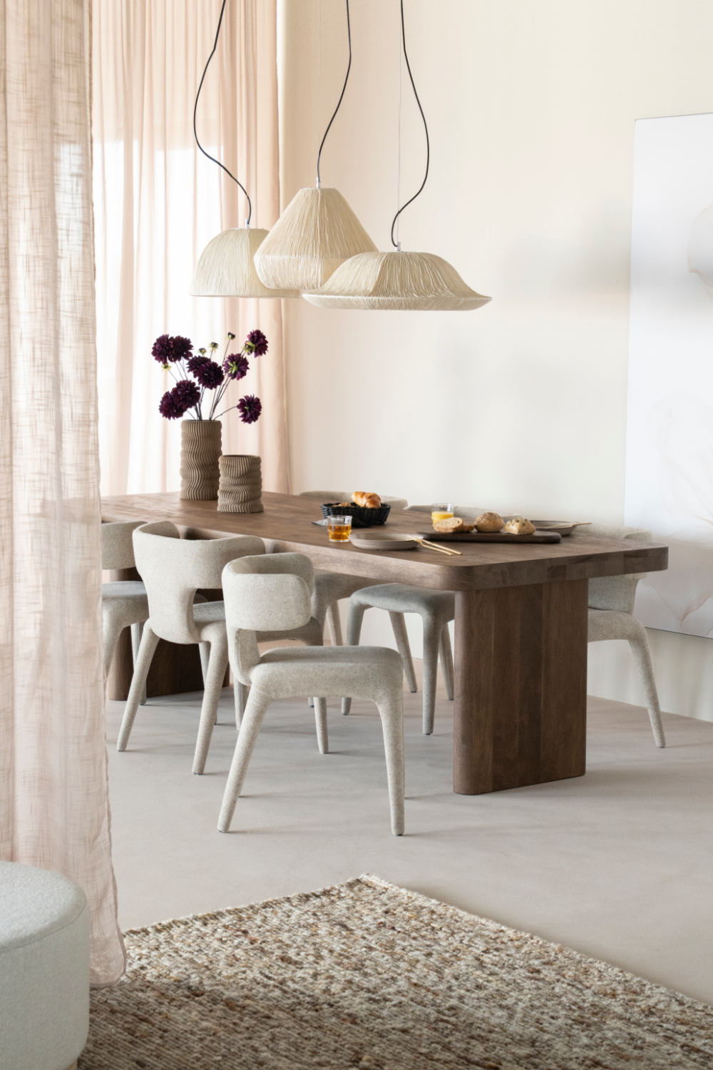 Brushed Mango Wood Dining Table | Oroa.com