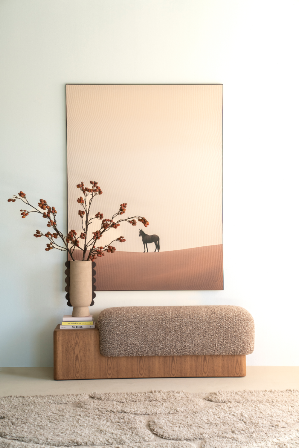 Cushioned Ash Wood Bench | Oroa.com