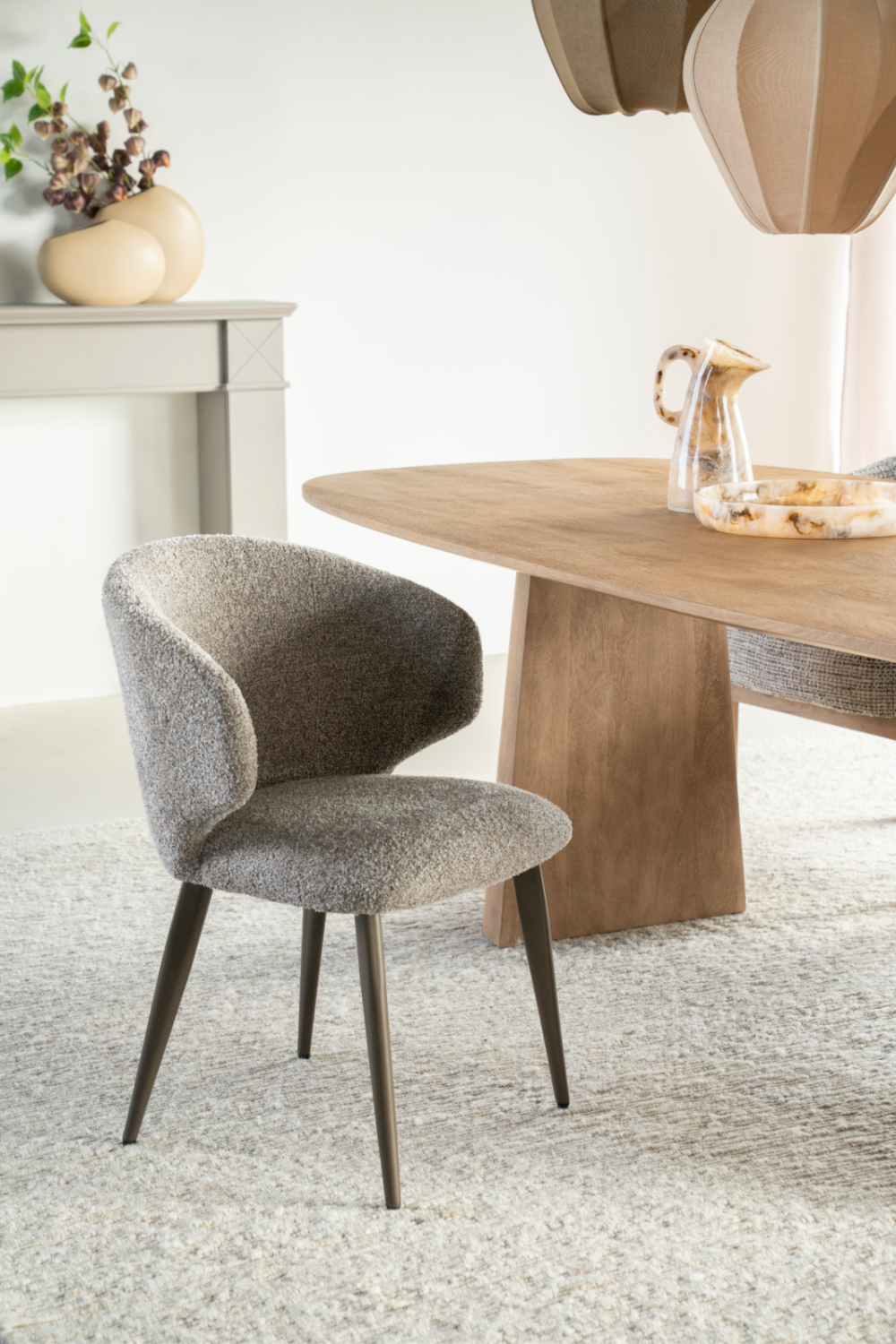 Curved Back Upholstered Dining Chair | Oroa.com